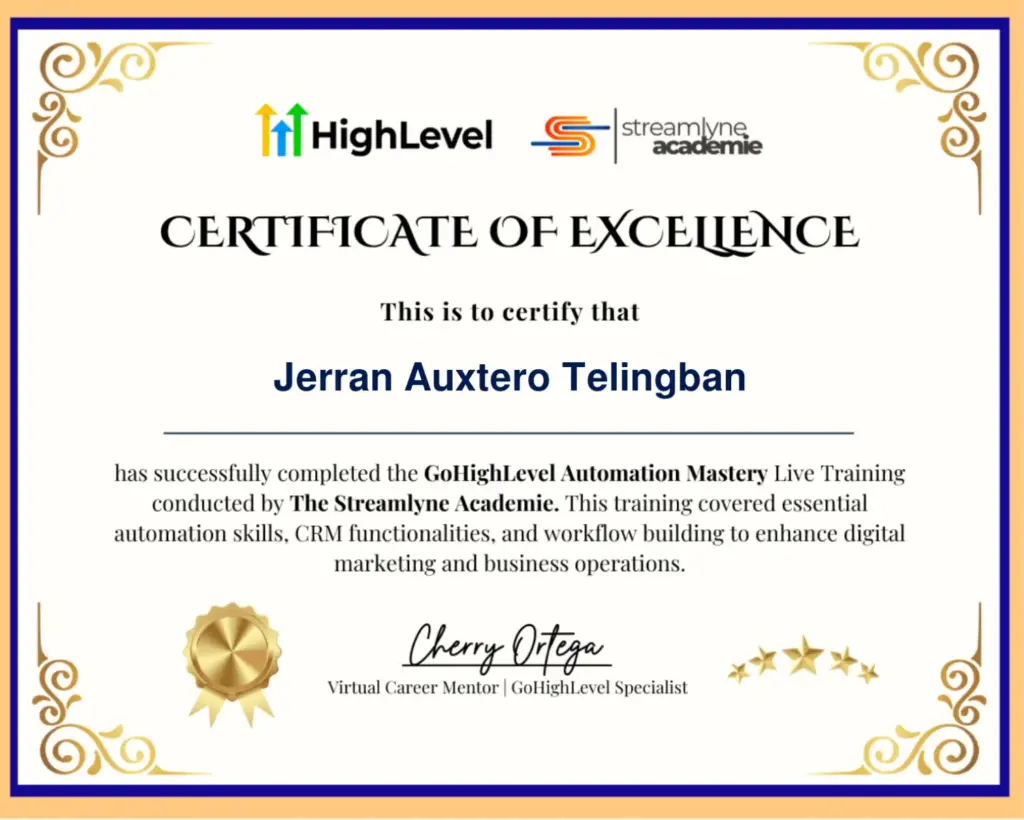 gohighlevel training certificate
